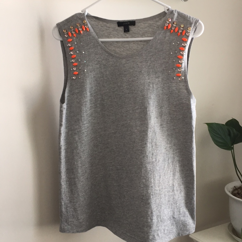 EUC Jcrew embellished jeweled sleeveless top